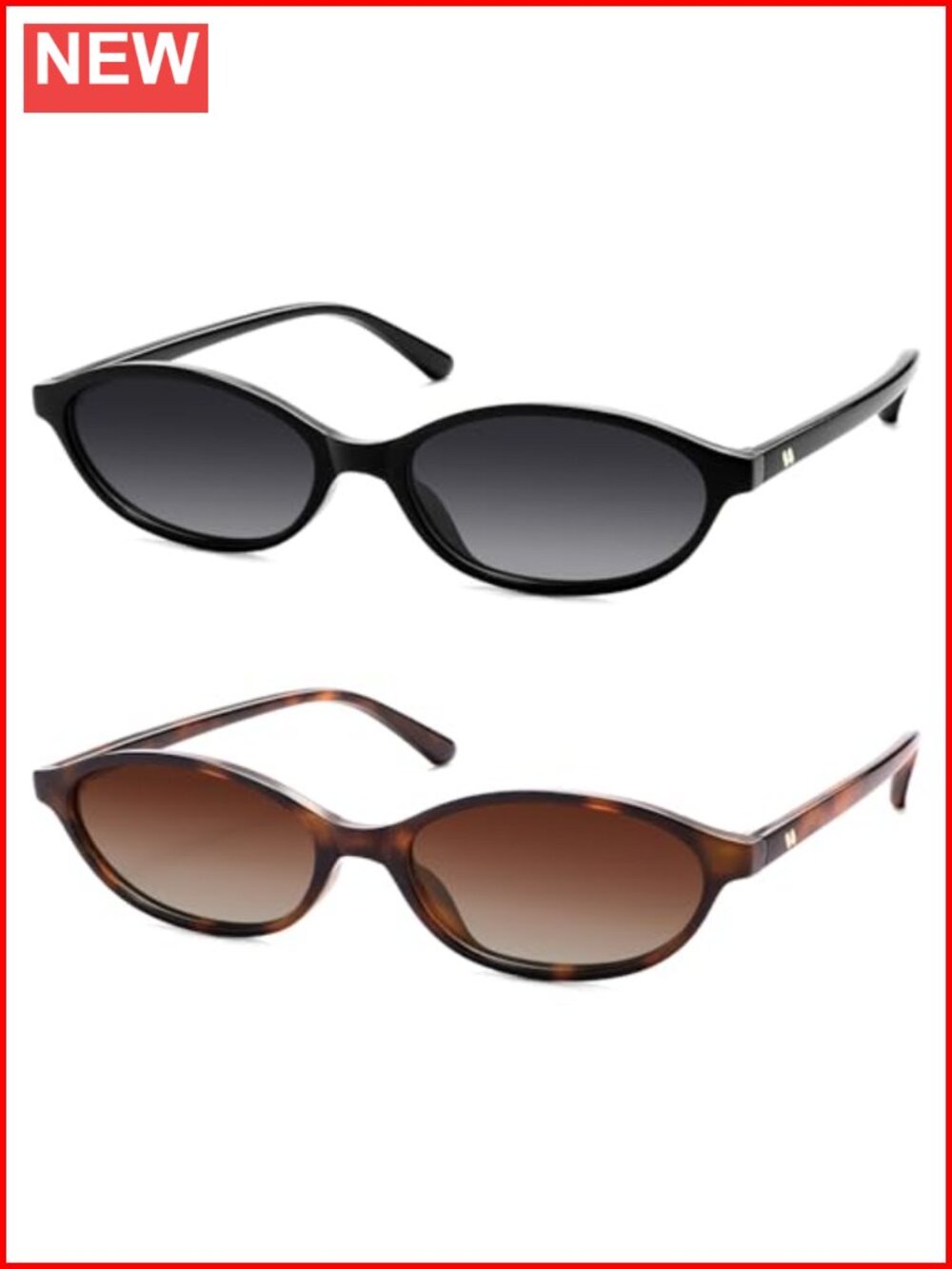 Polarized Retro Oval Sunglasses Y2K Cateye UV Protection Lightweight